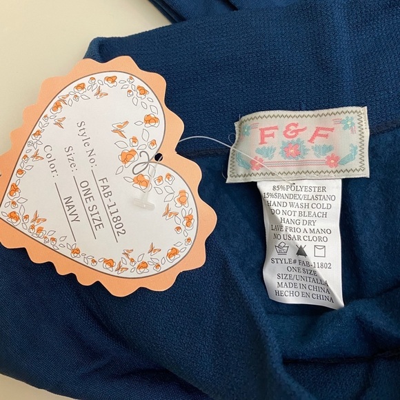 Fabric & Fabric OSFM NAVY Fleece Legging NIP - Picture 7 of 9